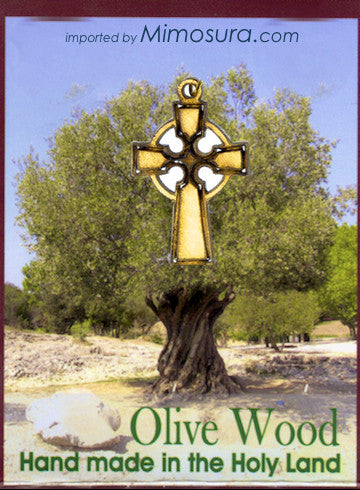 Celtic Cross Olive Wood Necklace