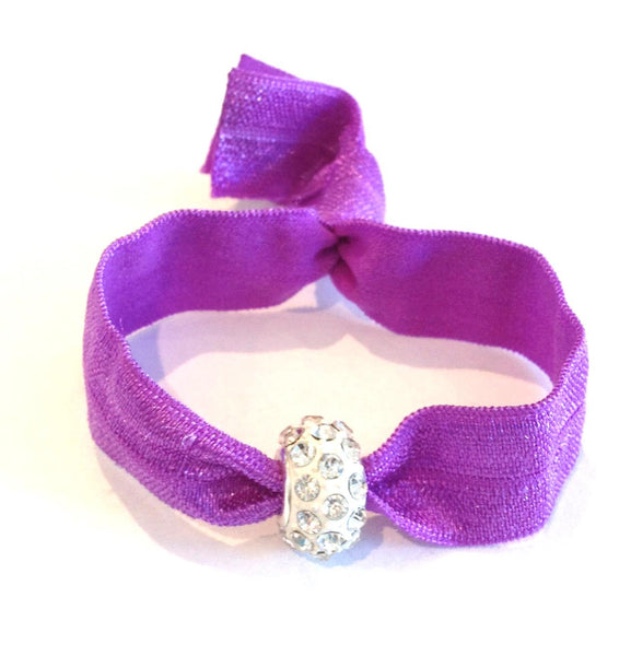 Elastic Bracelet - Purple With White | Mimosura Jewellery For Kids