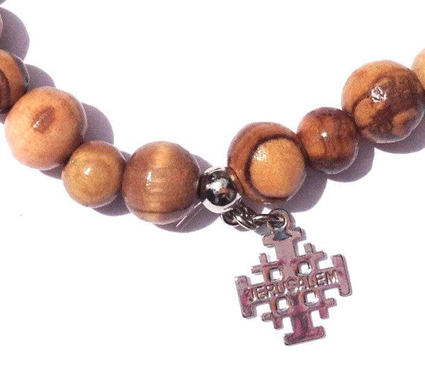 Wooden Bracelet from Jerusalem Cross Beads